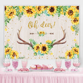 Oh Reh Sonnenblume Blumen Geweih babydusche Hintergrund